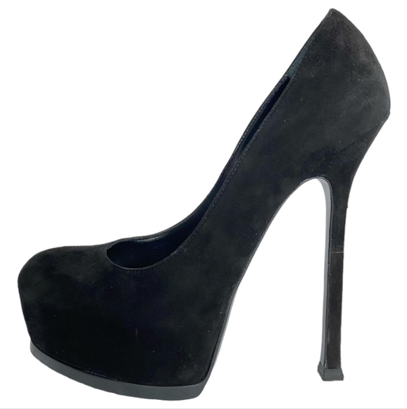 Suede YSL Tribtoo Platform Heels - Picture 3 of 4